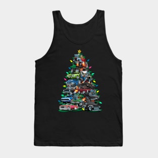 Car Madness Christmas Tree! Classic Muscle Cars and Hot Rods Tank Top